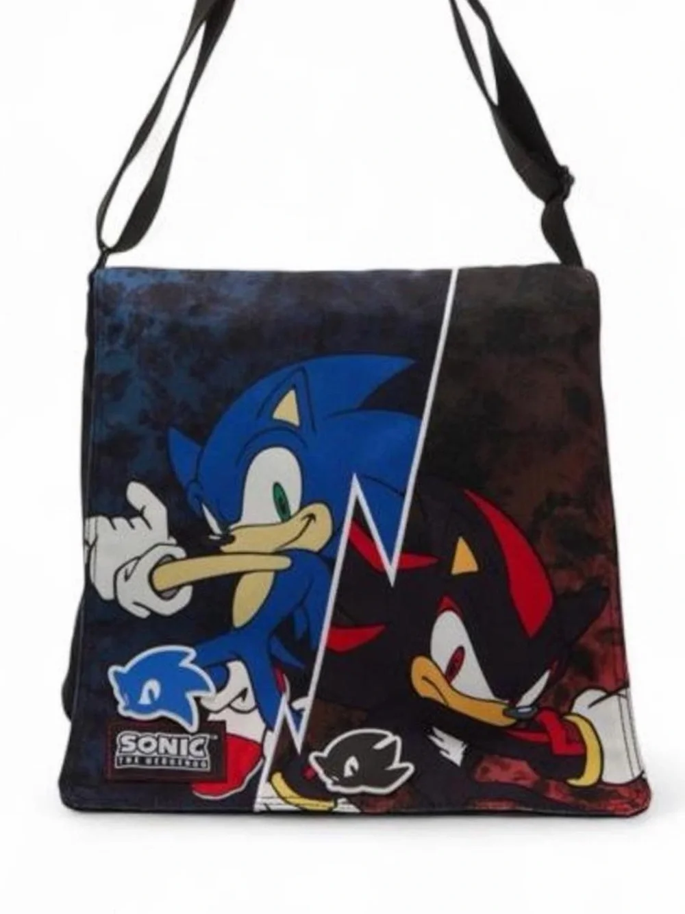 Sonic The Hedgehog Graphic Black Messenger Bag